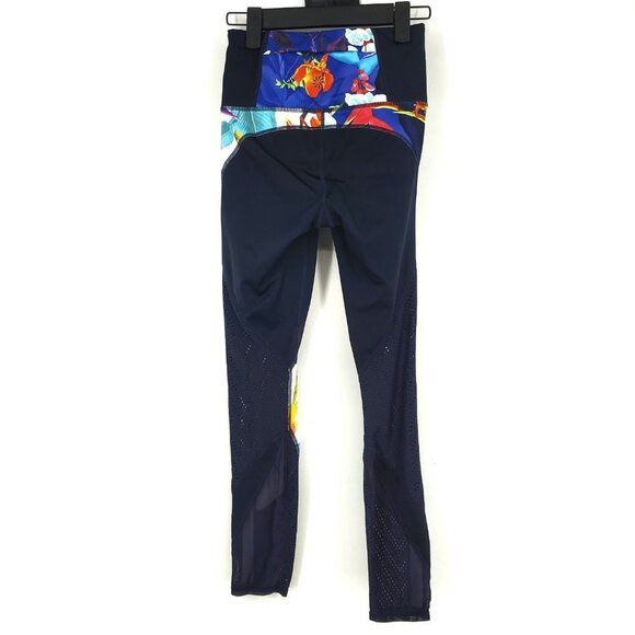 Athleta Tropical Precision High Rise Floral Print Navy Leggings XXS - Picture 6 of 12